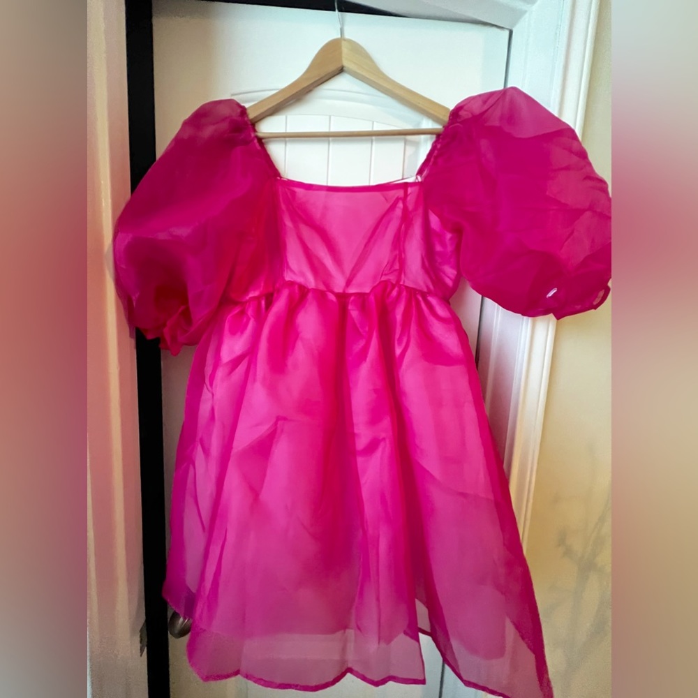 XL Pink Puff Sleeve dress